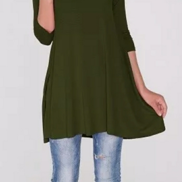 Olive green lightweight tunic top women's size XL - Picture 2 of 3